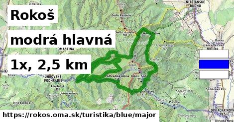 Rokoš Turistické trasy modrá hlavná