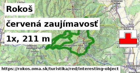 Rokoš Turistické trasy červená zaujímavosť