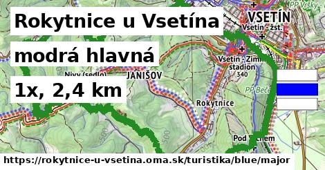 Rokytnice u Vsetína Turistické trasy modrá hlavná