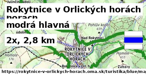 Rokytnice v Orlických horách Turistické trasy modrá hlavná