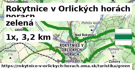 Rokytnice v Orlických horách Turistické trasy zelená 