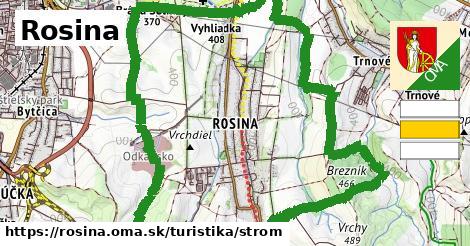 Rosina Turistické trasy strom 