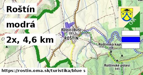 Roštín Turistické trasy modrá 