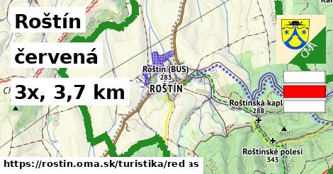 Roštín Turistické trasy červená 