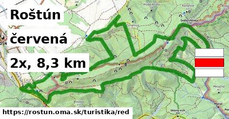 Roštún Turistické trasy červená 