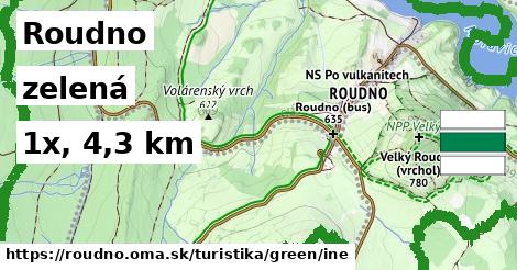 Roudno Turistické trasy zelená iná