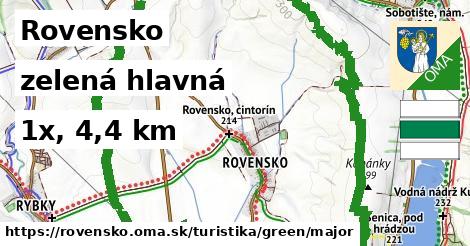 Rovensko Turistické trasy zelená hlavná