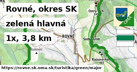 Rovné, okres SK Turistické trasy zelená hlavná