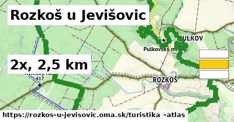 Rozkoš u Jevišovic Turistické trasy  