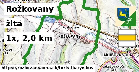 Rožkovany Turistické trasy žltá 