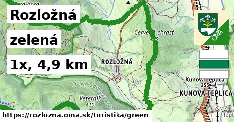 Rozložná Turistické trasy zelená 