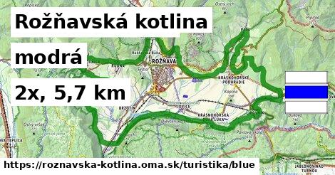 Rožňavská kotlina Turistické trasy modrá 