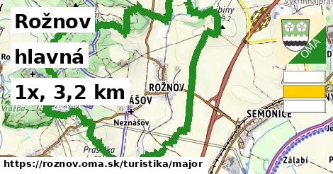 Rožnov Turistické trasy hlavná 
