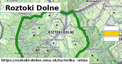 Roztoki Dolne Turistické trasy  