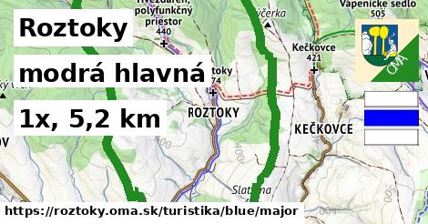 Roztoky Turistické trasy modrá hlavná