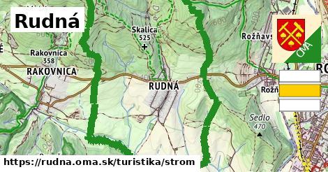 Rudná Turistické trasy strom 