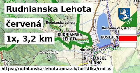 Rudnianska Lehota Turistické trasy červená 