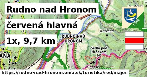 Rudno nad Hronom Turistické trasy červená hlavná