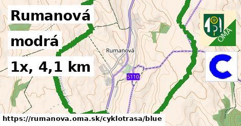 Rumanová Cyklotrasy modrá 