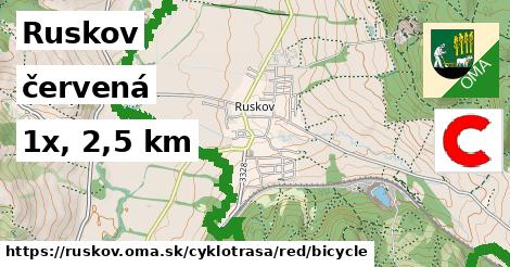 Ruskov Cyklotrasy červená bicycle