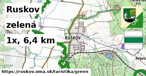 Ruskov Turistické trasy zelená 