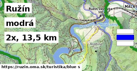 Ružín Turistické trasy modrá 