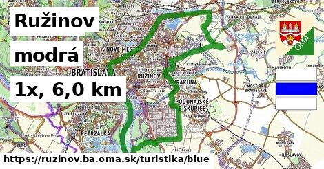 Ružinov Turistické trasy modrá 