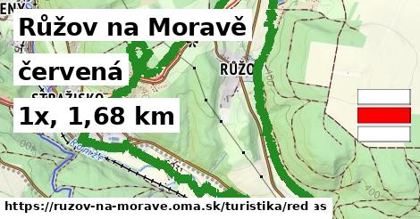Růžov na Moravě Turistické trasy červená 