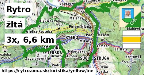 Rytro Turistické trasy žltá iná
