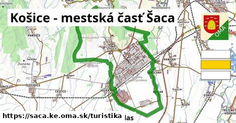 Košice - mestská časť Šaca Turistické trasy  