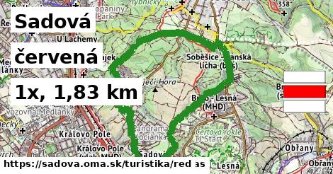 Sadová Turistické trasy červená 