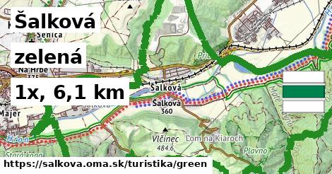 Šalková Turistické trasy zelená 