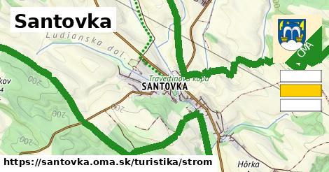 Santovka Turistické trasy strom 