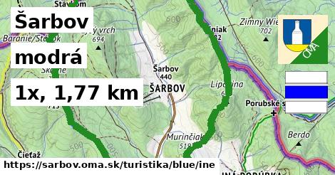 Šarbov Turistické trasy modrá iná