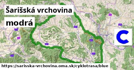 Šarišská vrchovina Cyklotrasy modrá 