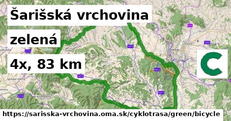 Šarišská vrchovina Cyklotrasy zelená bicycle