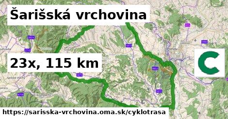 Šarišská vrchovina Cyklotrasy  