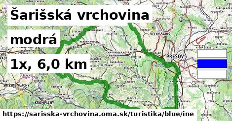 Šarišská vrchovina Turistické trasy modrá iná