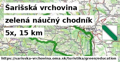 Šarišská vrchovina Turistické trasy zelená náučný chodník