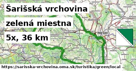 Šarišská vrchovina Turistické trasy zelená miestna