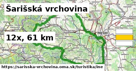 Šarišská vrchovina Turistické trasy iná 