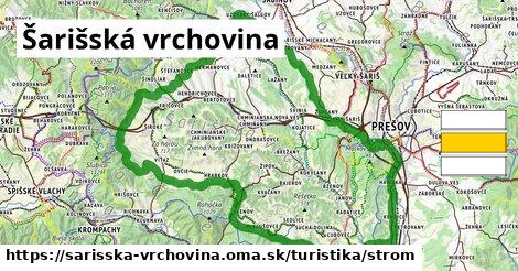 Šarišská vrchovina Turistické trasy strom 