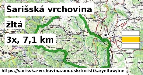 Šarišská vrchovina Turistické trasy žltá iná