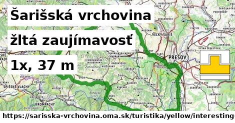 Šarišská vrchovina Turistické trasy žltá zaujímavosť