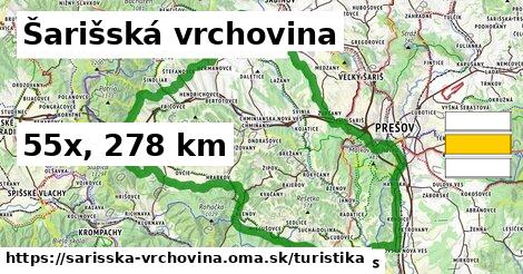 Šarišská vrchovina Turistické trasy  