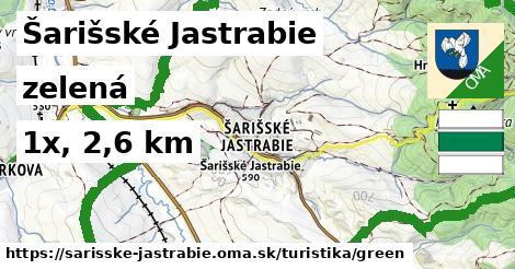 Šarišské Jastrabie Turistické trasy zelená 