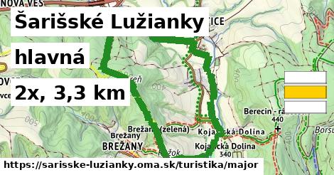 Šarišské Lužianky Turistické trasy hlavná 