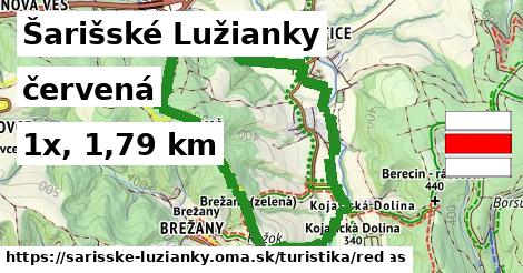 Šarišské Lužianky Turistické trasy červená 