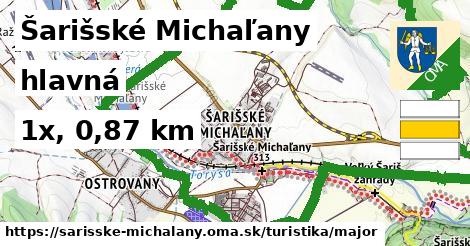 Šarišské Michaľany Turistické trasy hlavná 