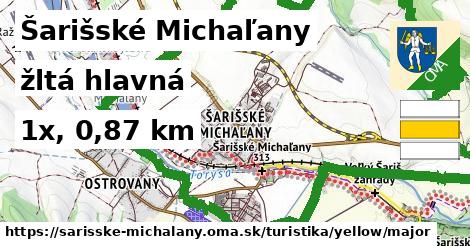 Šarišské Michaľany Turistické trasy žltá hlavná